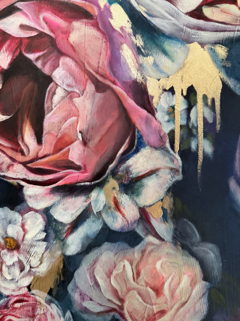 "Obsidian Bloom" Original Oil Painting