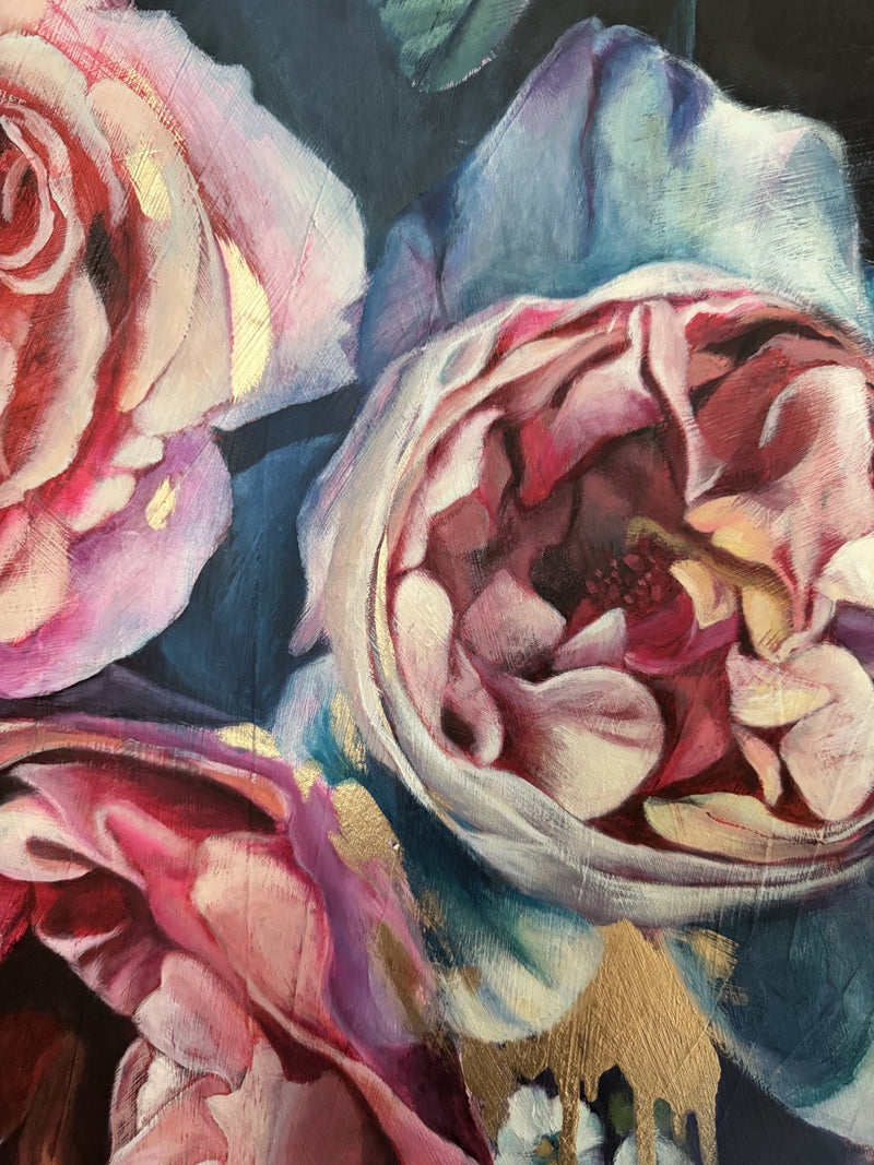 "Obsidian Bloom" Original Oil Painting