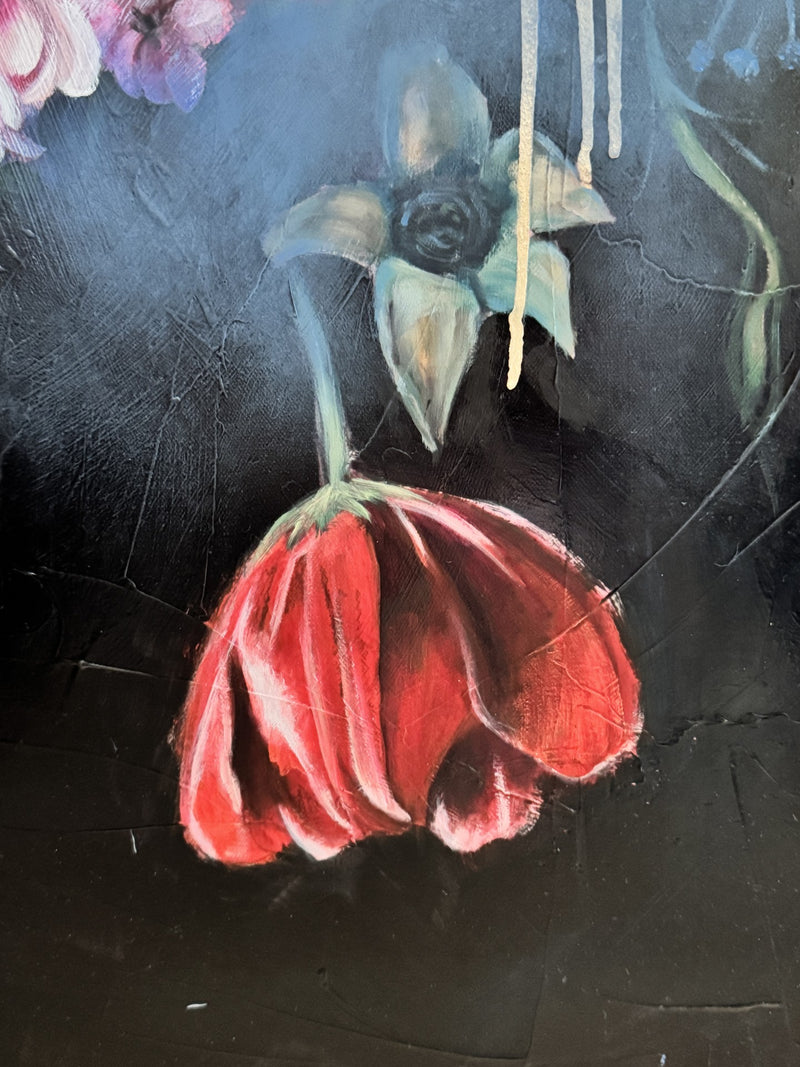 "Obsidian Bloom" Original Oil Painting