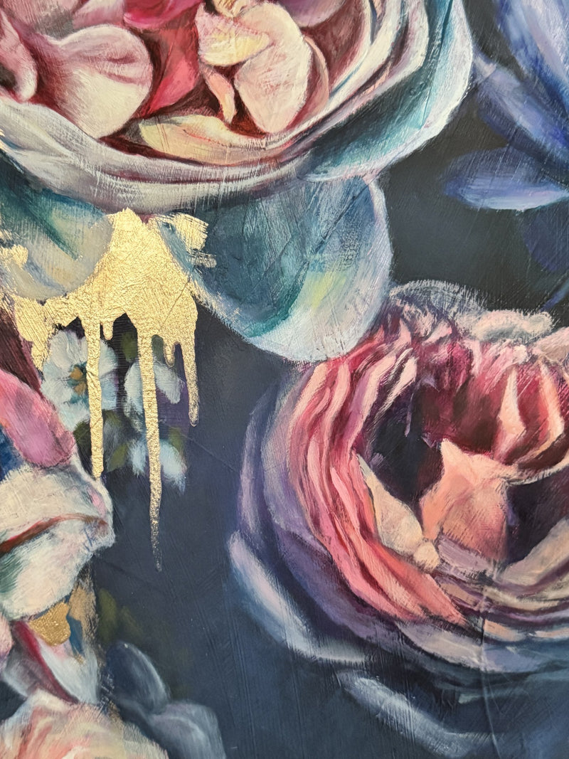 "Obsidian Bloom" Original Oil Painting